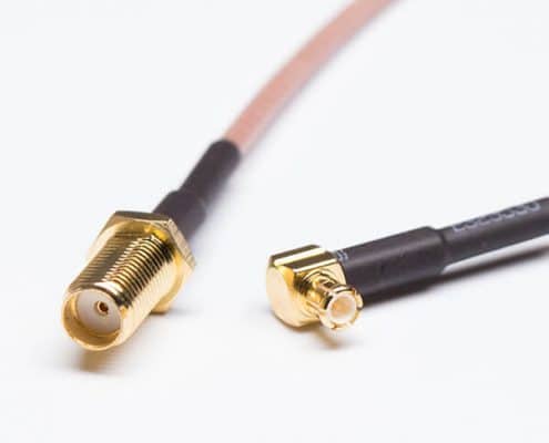 MCX射頻同軸線材RG316棕色同軸線焊180度穿墻SMA母座接90度彎頭MCX公頭